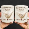 Our 1st Valentine Engaged, Holding Hands With Ring - Personalized Custom Coffee Mug - CPL1142_MG