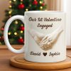 Our 1st Valentine Engaged, Holding Hands With Ring - Personalized Custom Coffee Mug - CPL1142_MG