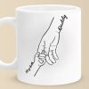 Our Fingers Together - Family Personalized Custom Mug - Father's Day, Gift For Dad, Grandpa