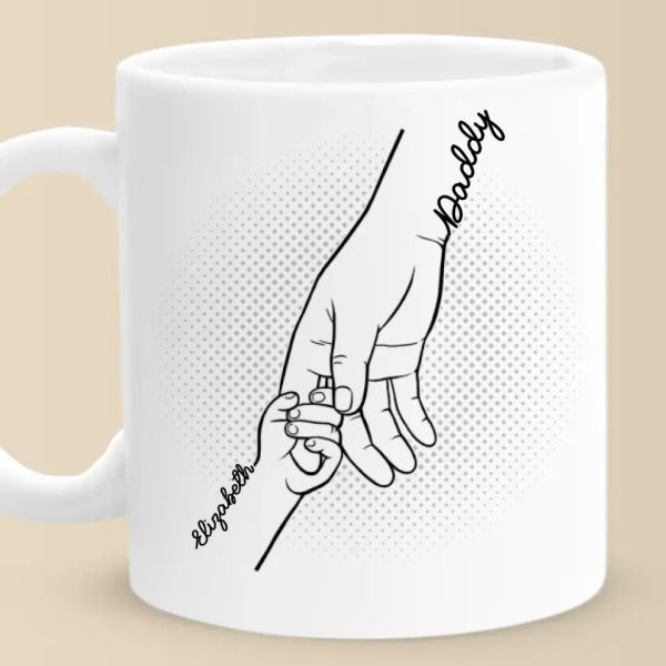 Our Fingers Together - Family Personalized Custom Mug - Father's Day, Gift For Dad, Grandpa