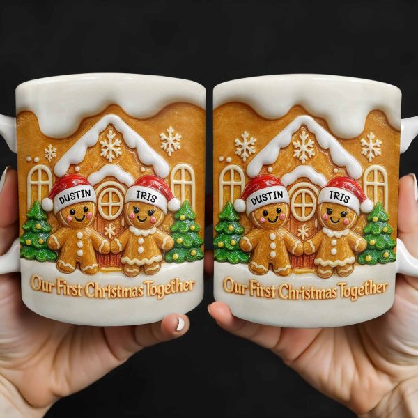 Our First Christmas Together Gingerbread Couple - Personalized Custom Coffee Mug - CPL998_MG
