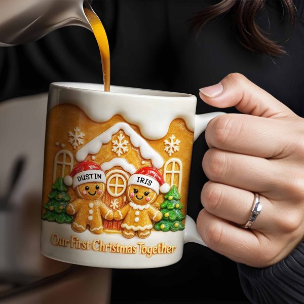 Our First Christmas Together Gingerbread Couple - Personalized Custom Coffee Mug - CPL998_MG