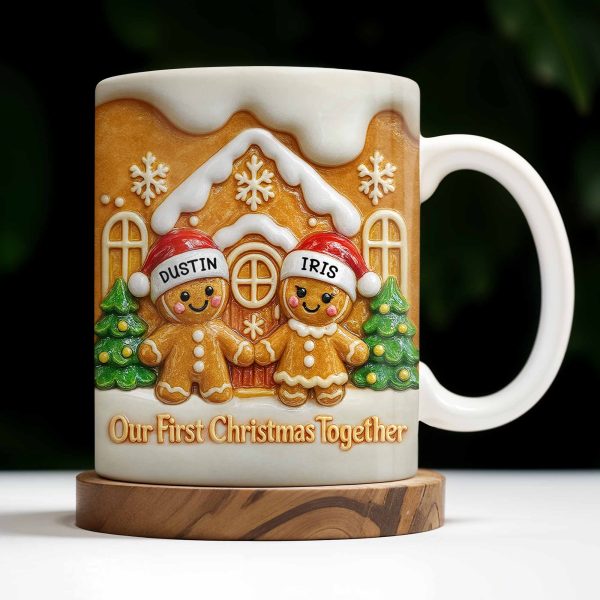Our First Christmas Together Gingerbread Couple - Personalized Custom Coffee Mug - CPL998_MG