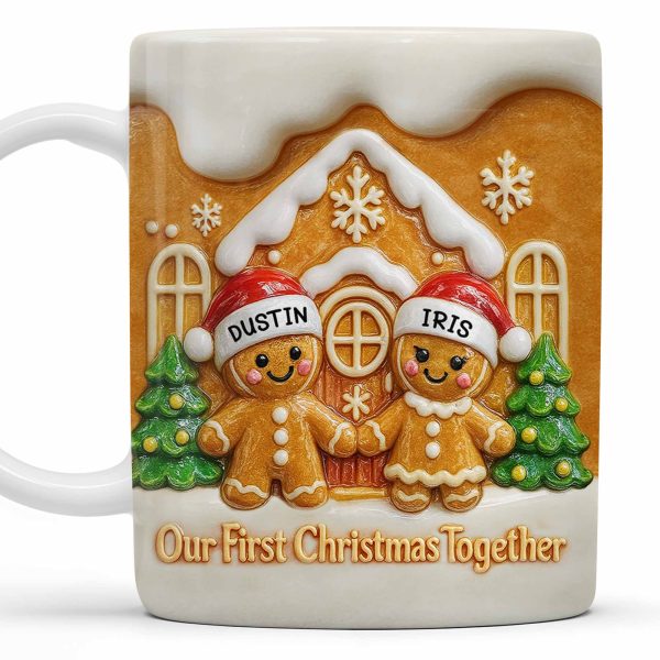Our First Christmas Together Gingerbread Couple - Personalized Custom Coffee Mug - CPL998_MG