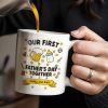Our First Father's Day Together, Beer Mug and Baby Bottle - Personalized Custom Coffee Mug - DAD126_MG