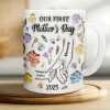 Our First Mother's Day - 3D Inflated Effect Printed Mug, Personalized White Edge-to-Edge Mug