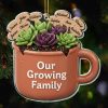 Our Growing Family Succulent Coffee Mug - Personalized Custom Acrylic Ornament, Christmas Gift - GARD024_ACO