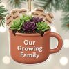 Our Growing Family Succulent Coffee Mug - Personalized Custom Acrylic Ornament, Christmas Gift - GARD024_ACO