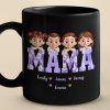 Our Hearts Belong To Mama - Family Personalized Custom Black Mug - Mother's Day, Gift For Mom, Grandma