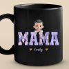Our Hearts Belong To Mama - Family Personalized Custom Black Mug - Mother's Day, Gift For Mom, Grandma