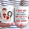 Our Hearts Speak The Same Language - Couple Personalized Custom Mug - Gift For Husband Wife, Anniversary
