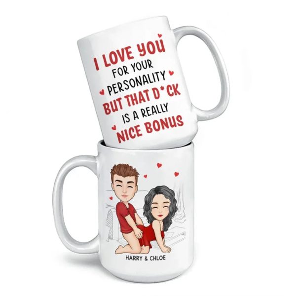 Our Hearts Speak The Same Language - Couple Personalized Custom Mug - Gift For Husband Wife, Anniversary