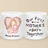 Our Journey Begins With Love - Family Personalized Custom Mug - Mother's Day, Baby Shower Gift, Gift For First Mom