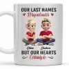 Our Last Names May Not Match But Our Hearts Certainly Do - Personalized Custom Coffee Mug - CPL456_MG