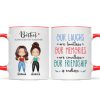Our Laughs Are Limitless Doll Besties Watercolor Personalized Mug