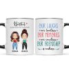 Our Laughs Are Limitless Doll Besties Watercolor Personalized Mug