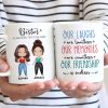 Our Laughs Are Limitless Doll Besties Watercolor Personalized Mug