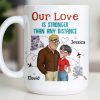 Our Love Is Stronger Than Any Distance Cartoon Couple Mug - Personalized Custom Coffee Mug - CPL1341_MG