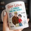 Our Love Is Stronger Than Any Distance Cartoon Couple Mug - Personalized Custom Coffee Mug - CPL1341_MG