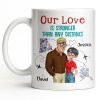 Our Love Is Stronger Than Any Distance Cartoon Couple Mug - Personalized Custom Coffee Mug - CPL1341_MG