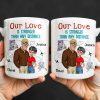 Our Love Is Stronger Than Any Distance Cartoon Couple Mug - Personalized Custom Coffee Mug - CPL1341_MG