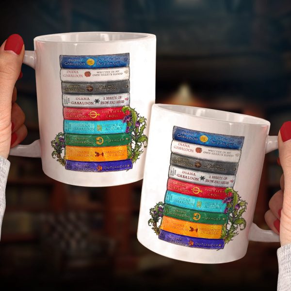 Outlander A Stack Of Books - White Mug For Book Lovers (10HUHU200422)