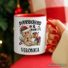 Overbaked & Over It Gingerbread Personalized Mug, Tired Christmas Funny Holiday Gift with Custom Name