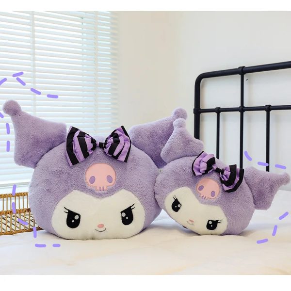 Oversized Kuromi & Melody Plush Pillow - Cute Cartoon Cushion Gift