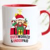 Overworked & Underpaid Elf Christmas - Accent Ceramic Mug