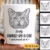 Owned By Cats & Proud Cat Head Outline Personalized Mug