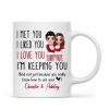 Pajamas Doll Couple I Met You I Love You Personalized Mug