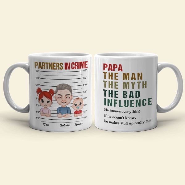 Papa Partner In Crime Personalized Coffee Mug DR-WHM-01QHTI160523HH
