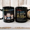 Papa The Bad Influence Personalized Coffee Mug, Gift For Grandpa, Father's Day Gift