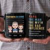 Papa The Bad Influence Personalized Coffee Mug, Gift For Grandpa, Father's Day Gift