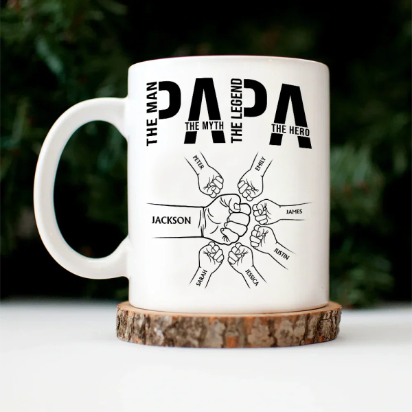 Papa The Man The Myth The Legend The Hero - Personalized Mug