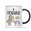 Papasaurus And Kids Cute Style Personalized Mug, Father's Day Gift for Grandpa
