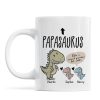 Papasaurus And Kids Cute Style Personalized Mug, Father's Day Gift for Grandpa