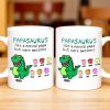 Papasaurus Like A Normal Papa But More Awesome Cute Dinosaur - Personalized Custom Coffee Mug - FAM263_MG