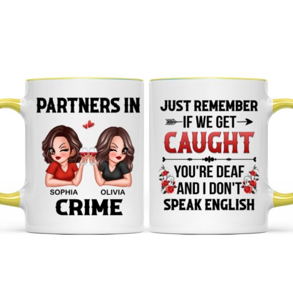 Partner In Crime Besties Funny Friendship Gift Best Friend Personalized Mug