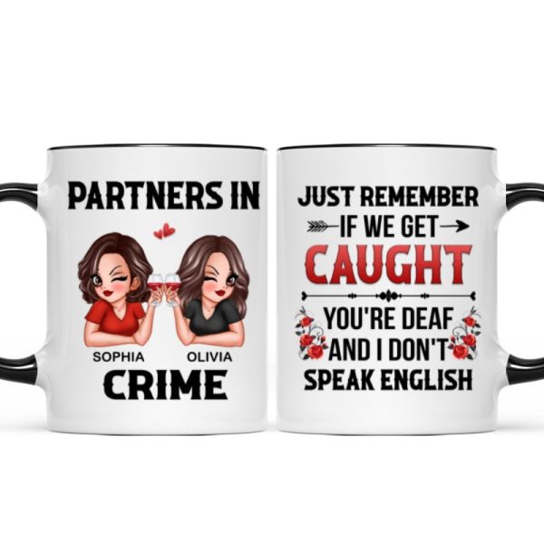 Partner In Crime Besties Funny Friendship Gift Best Friend Personalized Mug