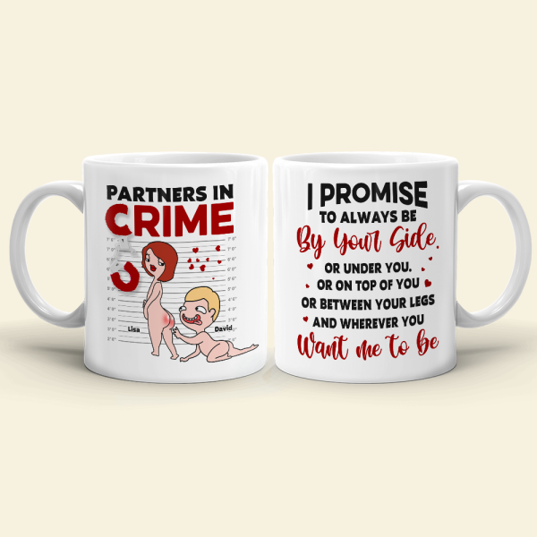 Partners In Crime, Couple Naughty, Personalized Couple Mug Accent Wine Tumbler
