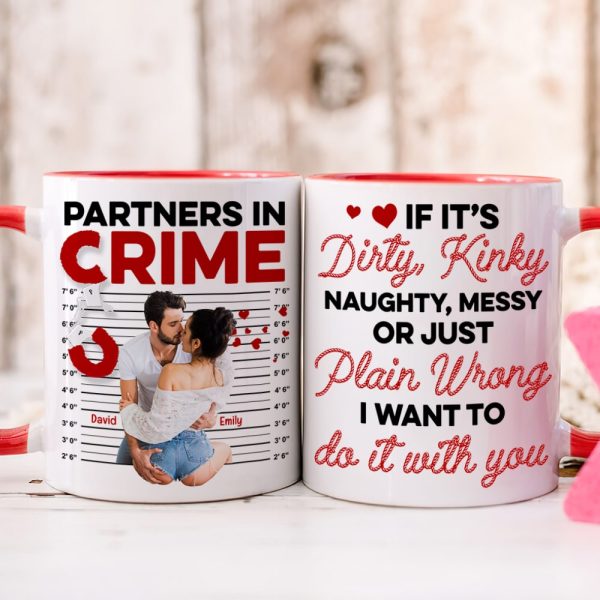 Partners In Crime- Custom Photo Accent Mug- Couple Gift- Funny Couple Mug