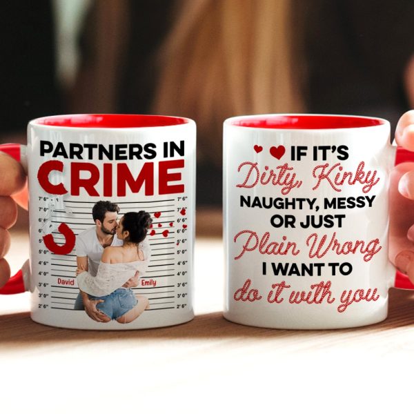Partners In Crime- Custom Photo Accent Mug- Couple Gift- Funny Couple Mug