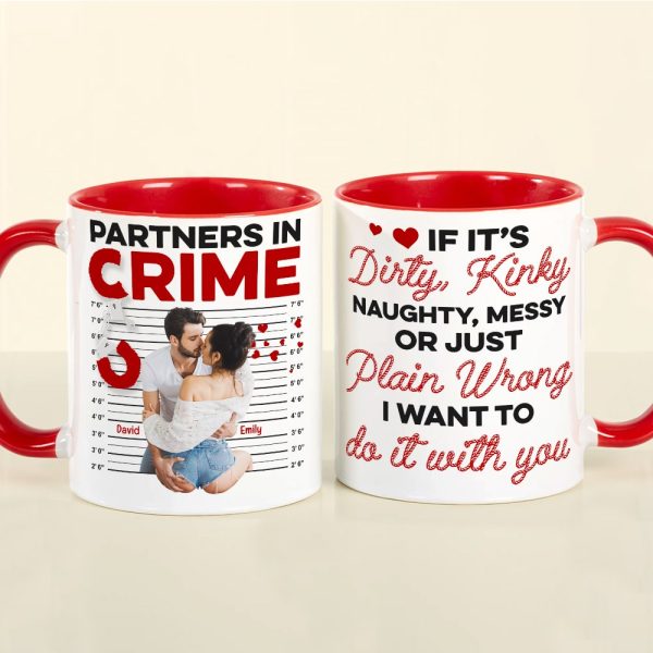 Partners In Crime- Custom Photo Accent Mug- Couple Gift- Funny Couple Mug