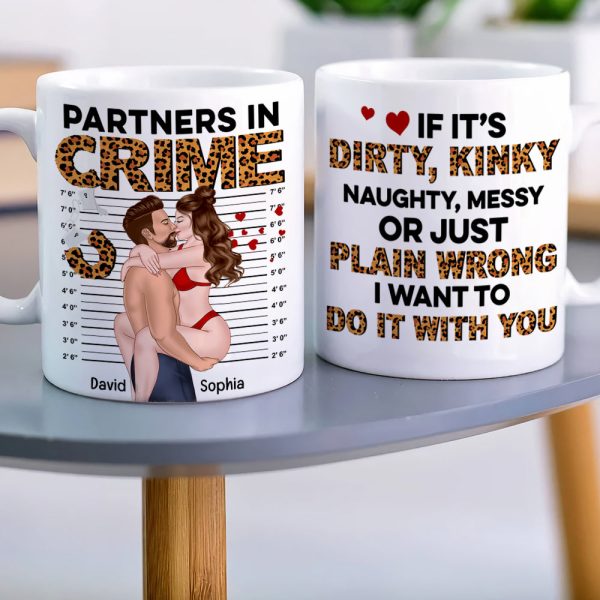 Partners In Crime Leopard, Make Love Kissing Couple Personalized Coffee Mug