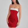 PASADENA Red Strapless Corset Mini Dress