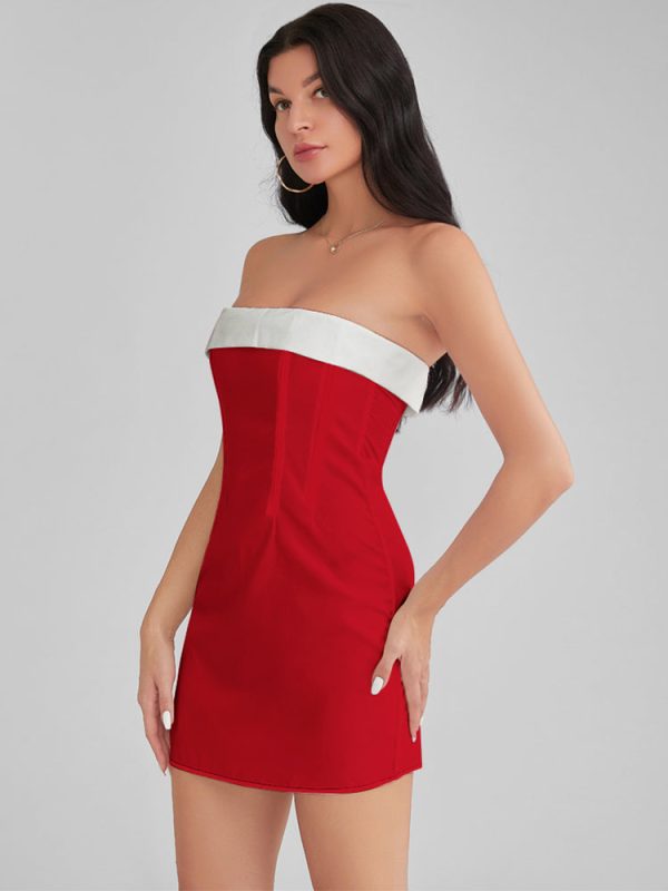 PASADENA Red Strapless Corset Mini Dress
