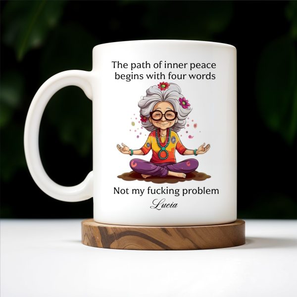Path Of Inner Peace Begins Here, Vibrant Meditative Woman Mug - Personalized Custom Coffee Mug - BST130_MG