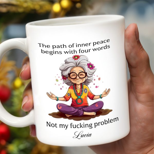 Path Of Inner Peace Begins Here, Vibrant Meditative Woman Mug - Personalized Custom Coffee Mug - BST130_MG