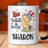 Patriotic Red White & Proud Personalized Mug, 4th of July Celebration Pooh Bear Gift with Custom Name